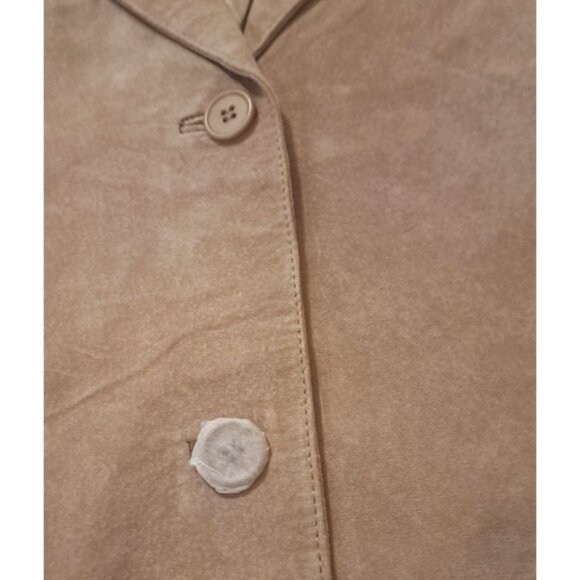 NEW Womens Vintage Wintersilks Blazer Jacket Suede Silk Lining NWOT Tan Large - Picture 3 of 6